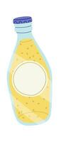 Pineapple juice and chia in bottle flat icon vector