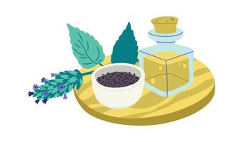 Food supplements flat icon Chia seeds oil vector