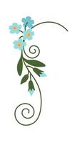 Cute cartoon green plant frame flat icon Illustration vector