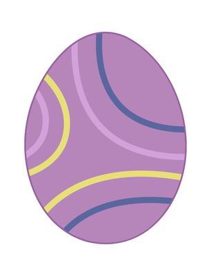 Cute easter egg flat icon Spring holiday Garden decor element