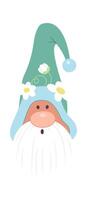 Cute blue easter gnomes flat icon Garden decor element vector