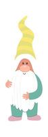 Cute easter gnomes flat icon Garden decor element Flat Illustration vector