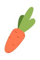 Cute cartoon carrot flat icon Agriculture vector
