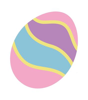 Cute easter egg flat icon Spring holiday Garden decor element Flat Illustration
