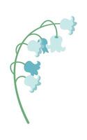 Lily of valley flat icon Spring fragrant flower Illustration vector