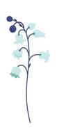 Lily of valley flat icon Spring fragrant flower Flat Illustration vector