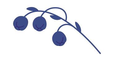 Lily of valley flat icon Spring fragrant flower Icon vector