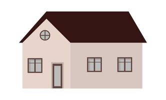 Cute white house flat icon Comfortable building vector