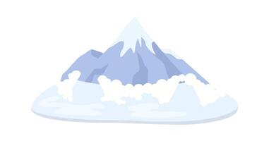 Snowy mountain flat icon Natural disaster Illustration vector