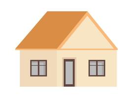 Cute house flat icon Comfortable building Illustration vector