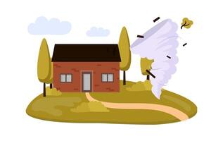 Hurricane flat icon Natural disaster Heavy wind vector