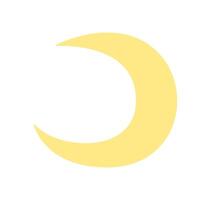 Cardboard moon flat icon Puppet theater element vector