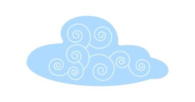 Cardboard cloud flat icon Puppet theater element vector