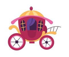 Carriage flat icon Puppet theater element vector