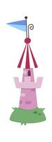Fairy caste flat icon Puppet theater decor element vector