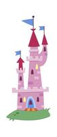 Fairy caste flat icon Puppet theater decor element Illustration vector