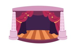 Stage for theater performance flat icon vector