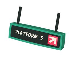 Platform five signboard flat icon vector