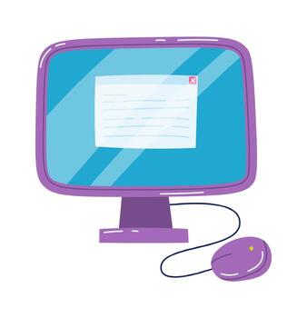 Computer flat icon Modern technology Informatics subject vector