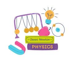 Physics school lesson flat icon vector