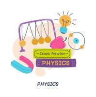 Physics school lesson flat icon Illustration vector
