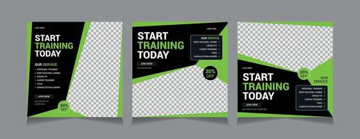 fitness and gym social media post Templates, illustration eps 10 vector