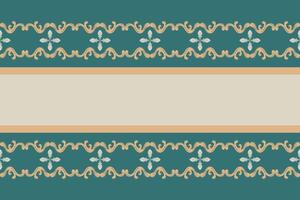 Minimal floral border stripe victorian fleur de lis inspired with luxury scroll ornament style in deep teal and gold tones. Excellent for stationery edges, packaging trim, banner design elements, lace vector