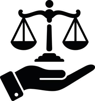 Scales of Justice with Hand vector
