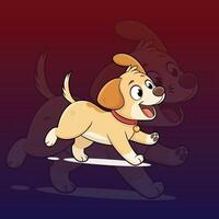 Smiling Cartoon Dog Running in Fun Style vector