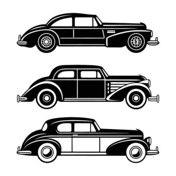 Set of Four Black and White Sword and Dagger Icons Representing Medieval Weaponry Fantasy Elements and Sharp Objects Ideal for Game Design or Historical Illustrations vector