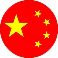Circular Chinese flag icon isolated vector