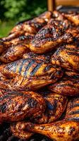 Juicy Grilled Chicken Pieces with Delicious Charred Marks photo