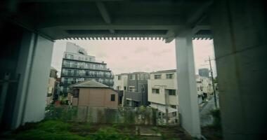 A view of a city from a window video