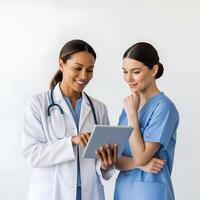 Doctors and Nurses Using Technology for Medical Discussion 2 photo