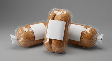 Design Logo Mockup on Loaves of Packaged Bread 1 photo