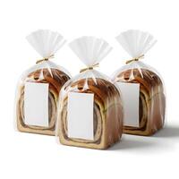 Design Logo Mockup on Loaves of Packaged Bread 3 photo