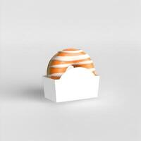 Design Mockup on Blank Donut Packaging photo