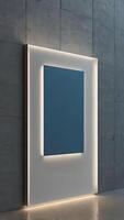 Mockup on a Modern Minimalist Wall Art with Ambient Lighting in Contemporary Interior Design photo