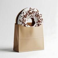 Design Mockup on Blank Donut Packaging 2 photo