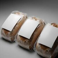 Design Logo Mockup on Loaves of Packaged Bread 2 photo