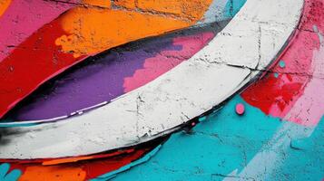 Colorful graffiti on the wall. Street art concept. Abstract background for design. photo