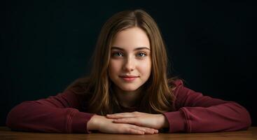 Portrait of a beautiful young girl photo