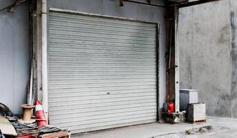 Old sliding door, front old house, door, illustration photo
