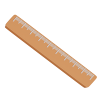 Education 3D icon illustration, Wooden ruler with measurement markings png