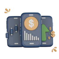 3D Investment icon concept. Mutual fund icon png