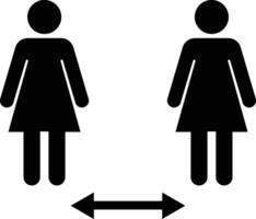 PrintSocial distancing icon isolated on white background. Social Distancing and Self Quarantine. Quarantine measures sign. vector