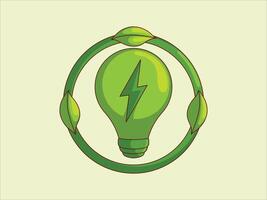 Eco Friendly Energy Light Bulb Icon vector