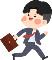 Businessman running go to work png