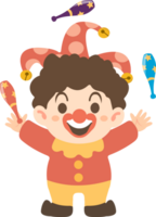 A cartoon clown with a bunch of toys png