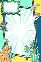 Versatile Blank Comic Panel Design for Pop Art Style Stories, Youth-Focused Designs, and Educational Campaigns vector